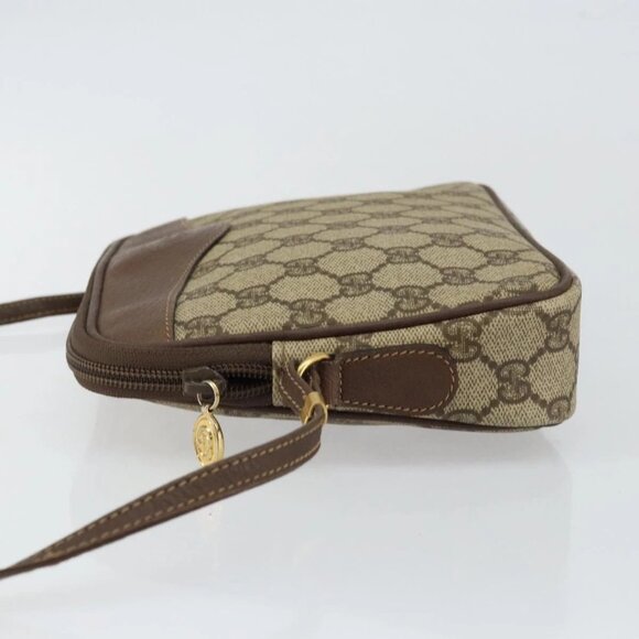 GUCCI GG Canvas Shoulder Bag PVC Leather Beige Auth sw1583 - Picture 6 of 16